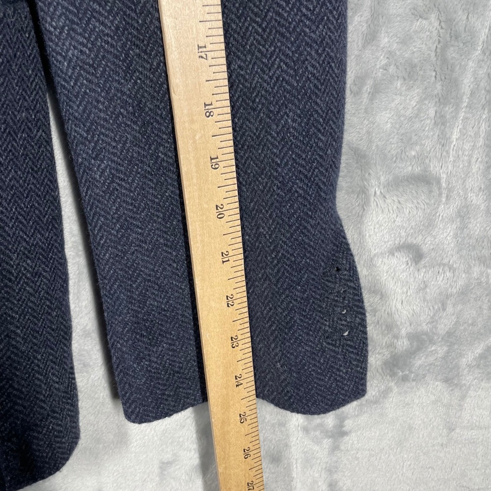 Banana Republic Mens 38S Blazer Navy Blue Herringbone Mario Bellucci Wool Slim - Picture 10 of 14